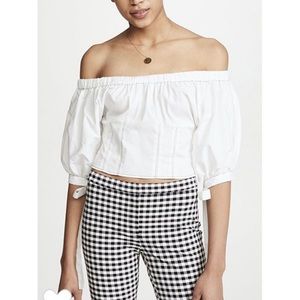 Crop top Off the shoulder white